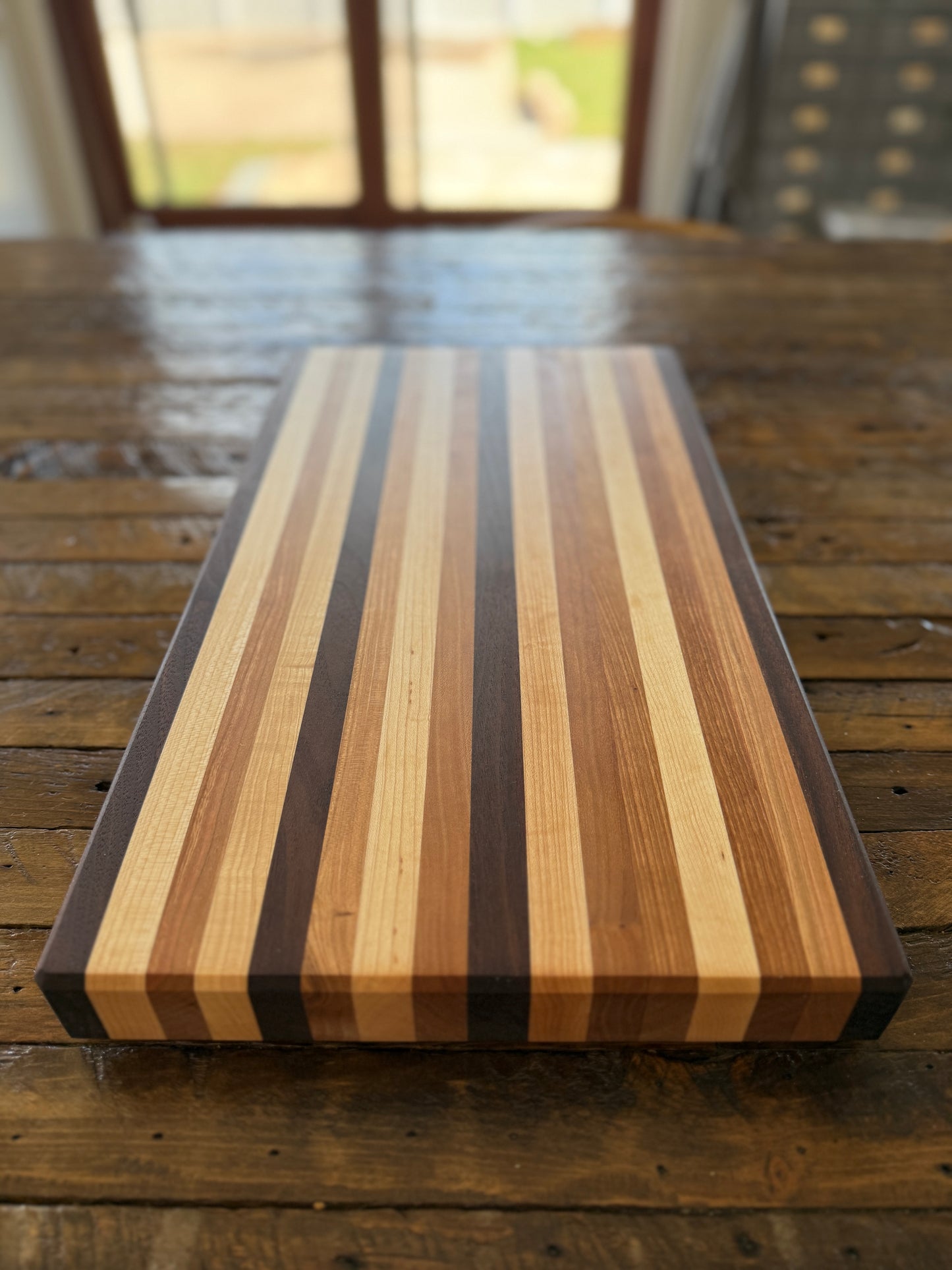 Edge Grain Cutting Board — Cherry, Walnut, & Hard Maple — 20-3/8" × 11-5/16"