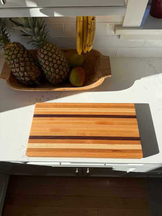Edge Grain Cutting Board — Cherry, Walnut, Birch, Oak & Hard Maple — 19-3/8" × 10-5/16"