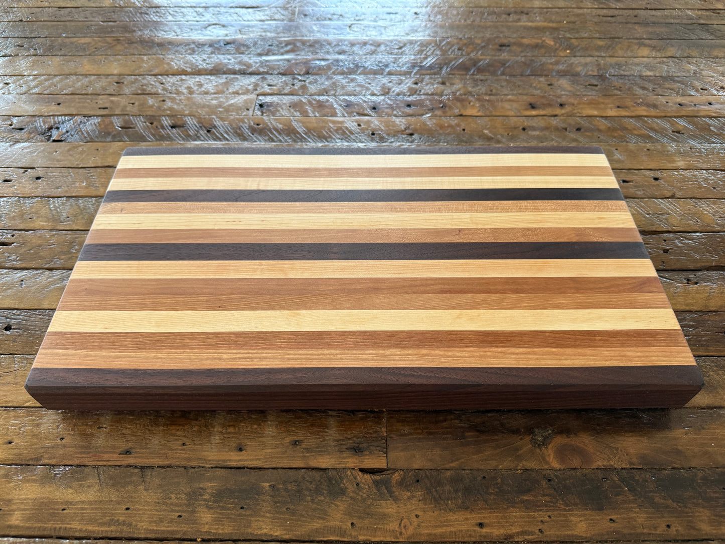 Edge Grain Cutting Board — Cherry, Walnut, & Hard Maple — 20-3/8" × 11-5/16"