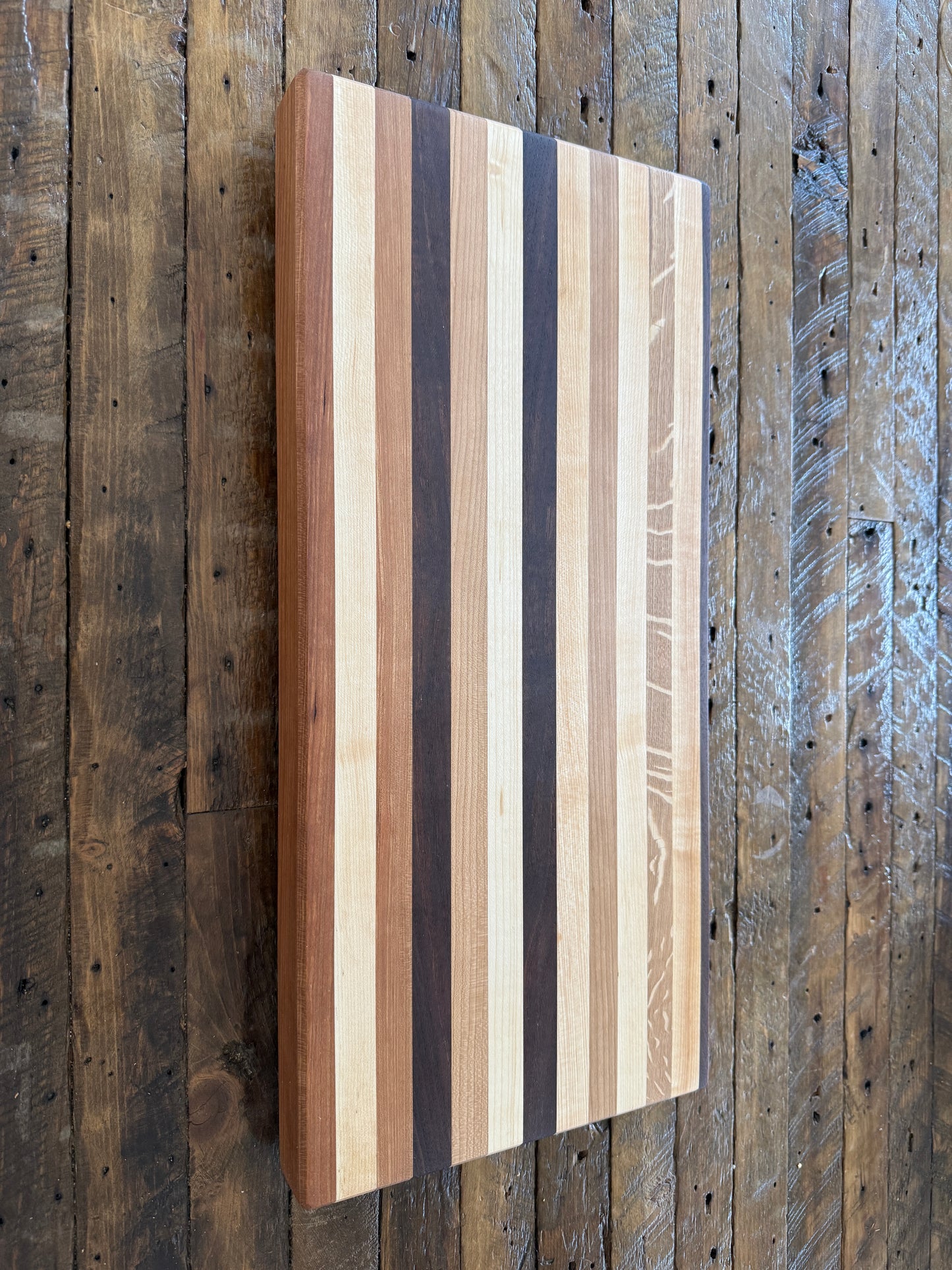 Edge Grain Cutting Board — Cherry, Walnut, Oak & Hard Maple — 20-7/16" × 9-9/16"