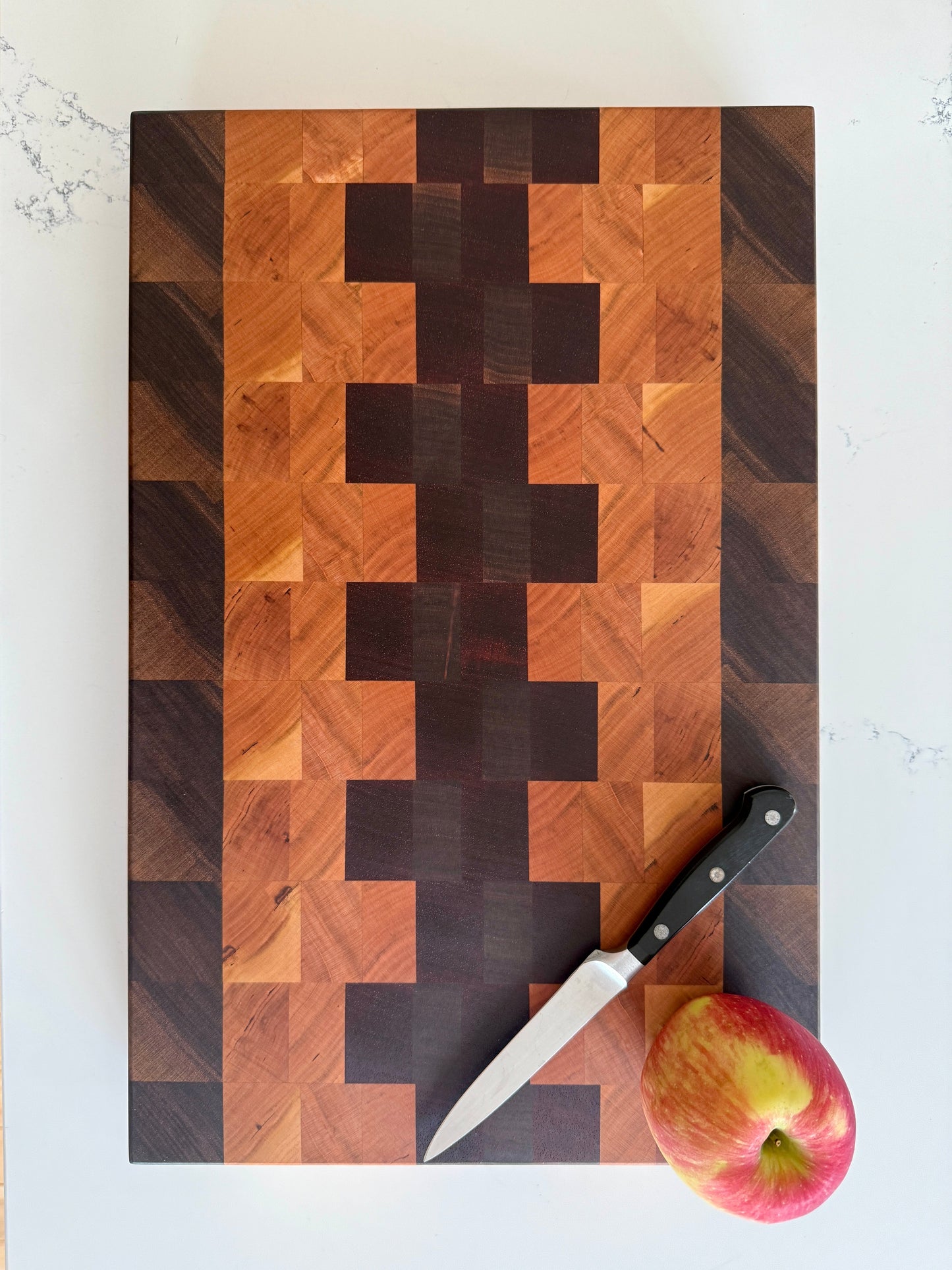 End Grain Cutting Board — Walnut, Padauk & Cherry