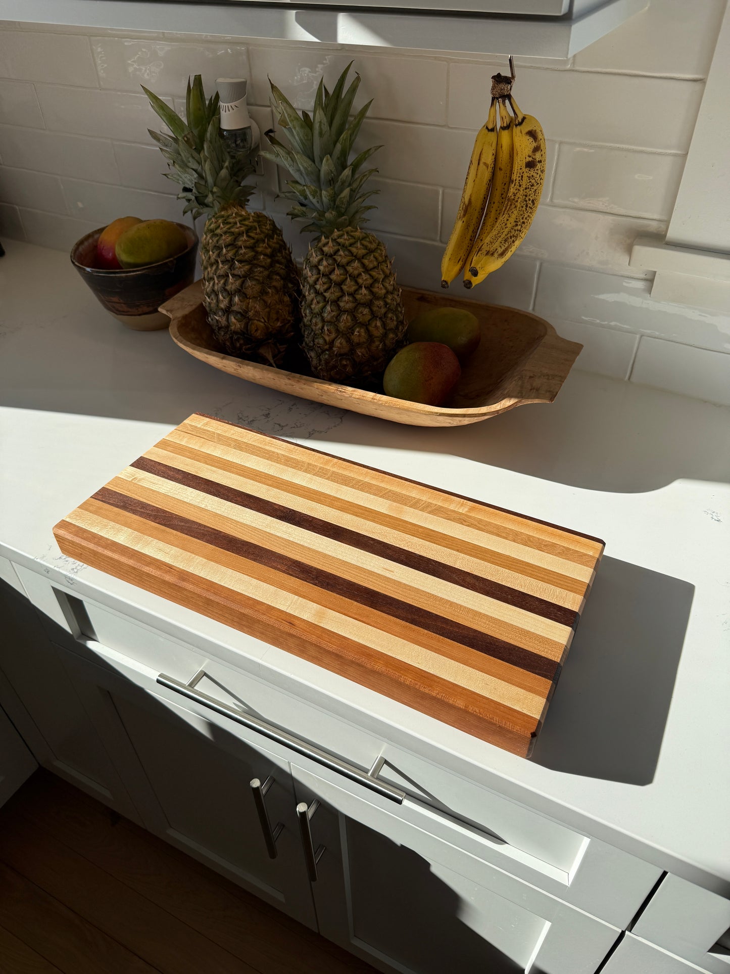 Edge Grain Cutting Board — Cherry, Walnut, Oak & Hard Maple — 18-15/16" × 10-5/16"