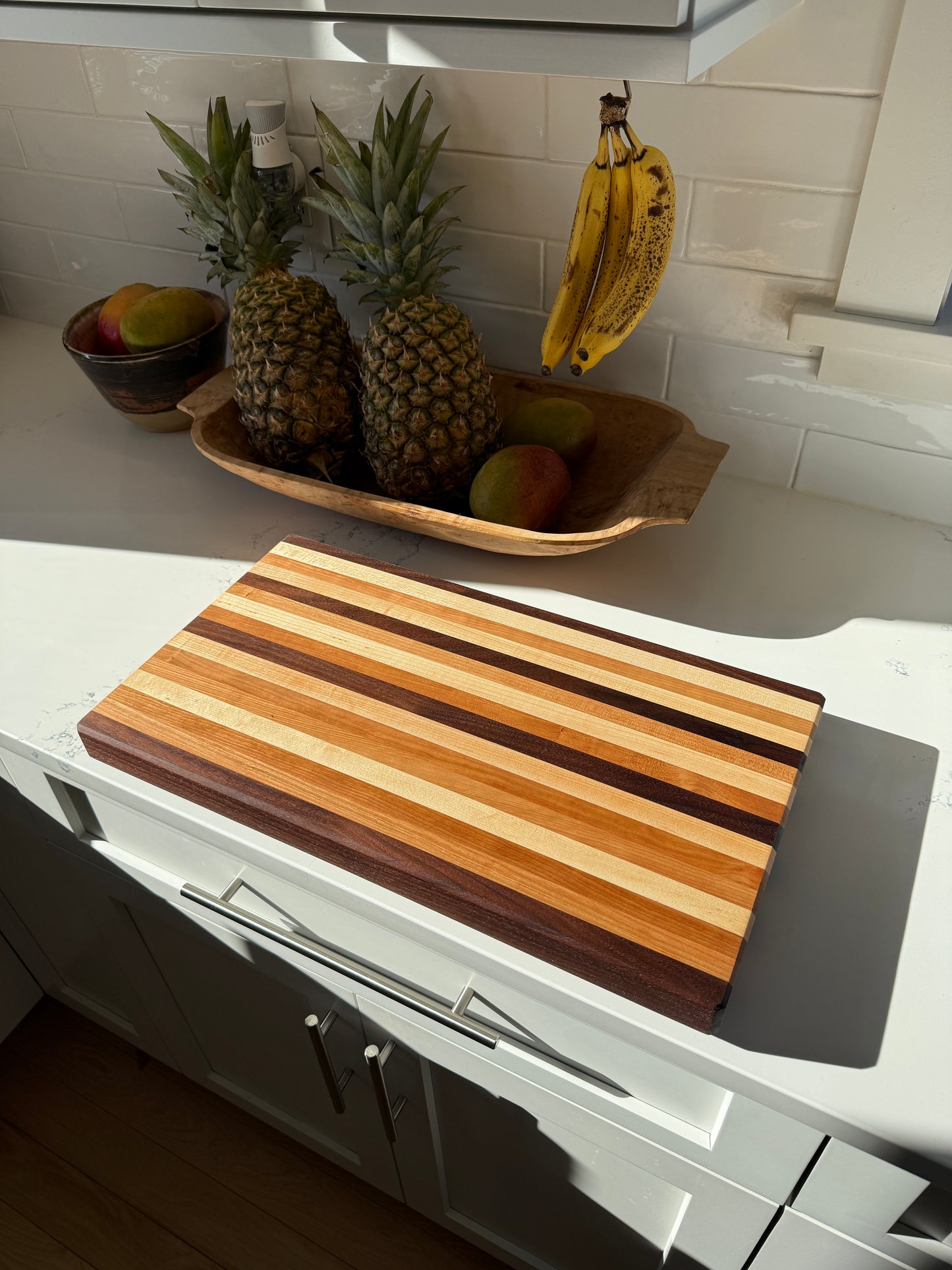 Edge Grain Cutting Board — Cherry, Walnut, & Hard Maple — 20-3/8" × 11-5/16"